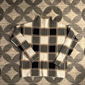 Plaid High-Neck Sweater